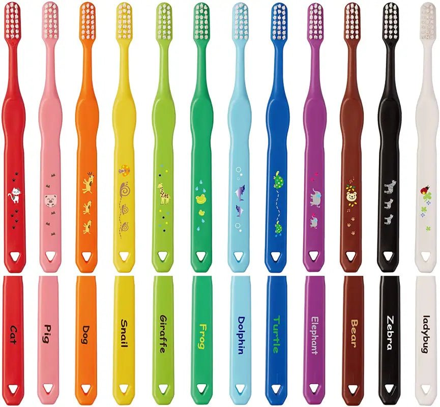 Dental Recommended Lapis LA-215 Happy Color Animal Pattern Colorful 12 Pieces (5 Years and Up) - YOYO JAPAN