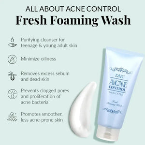 Dhc Medicated Acne Control Fresh Forming Face Wash 130g - Japanese Acne Control Face Wash