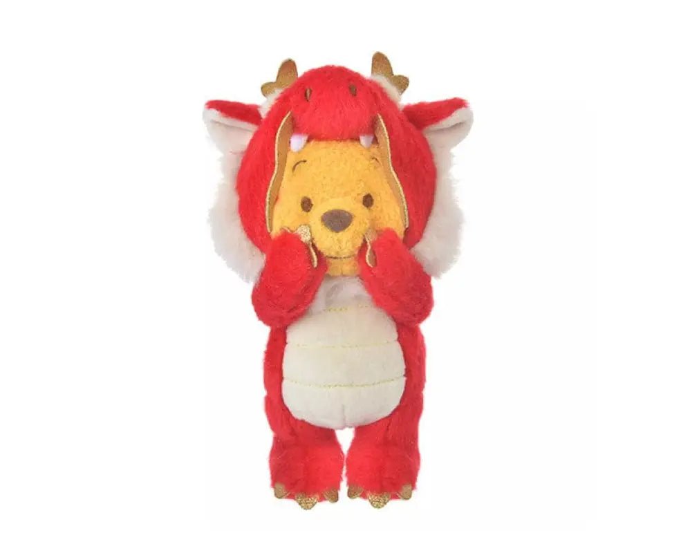 Disney Year of Dragon Red Winnie - the - Pooh Plush Keychain - YOYO JAPAN