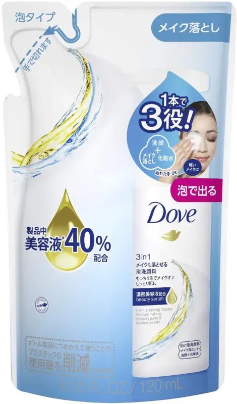 Dove 3 in 1 Makeup Removable Foam Face Cleanser Refill (120 ml) - YOYO JAPAN