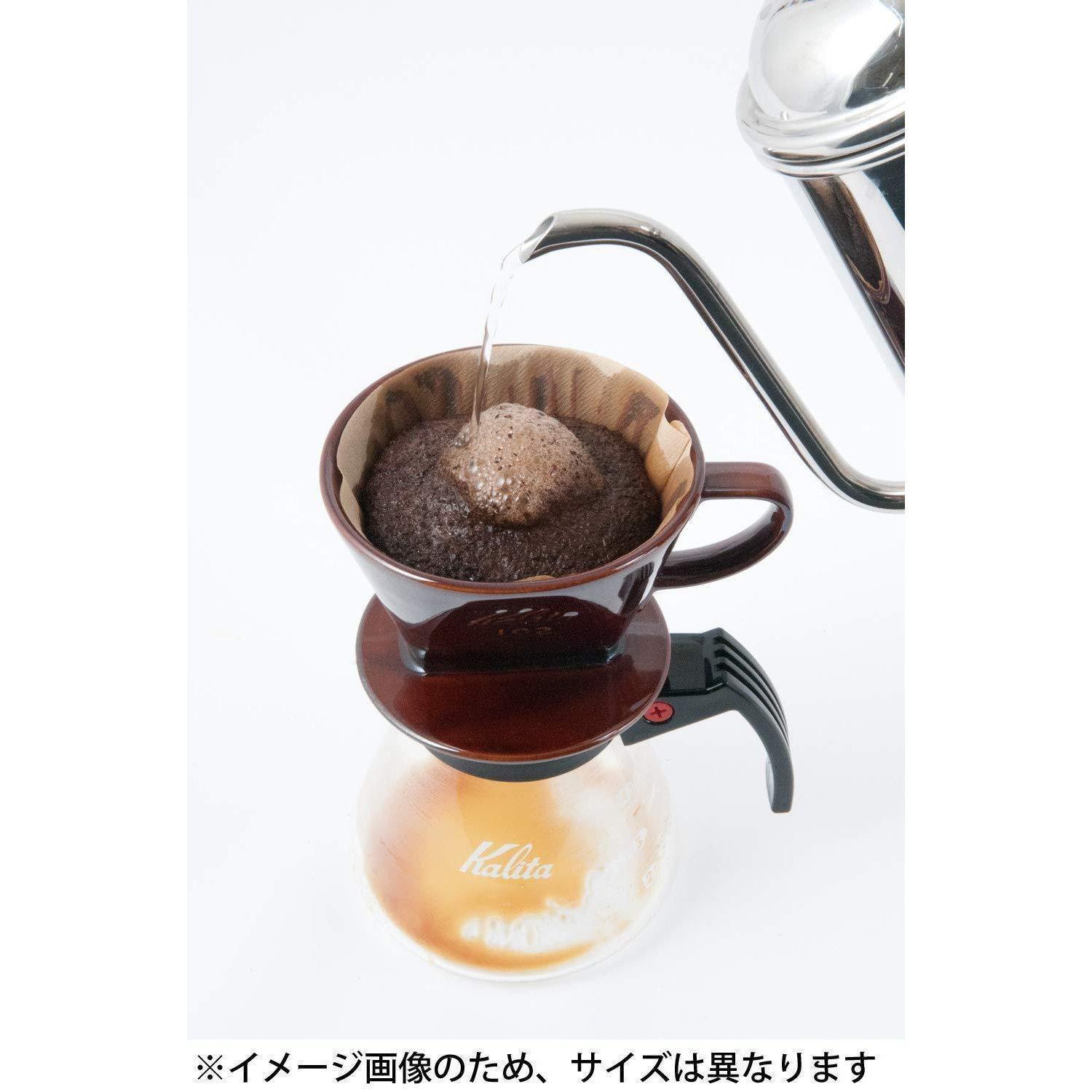 Kalita Ceramic Coffee Dripper 102 Brown, 2–4 cups, featuring heat-retaining ceramic, perfect for daily brewing