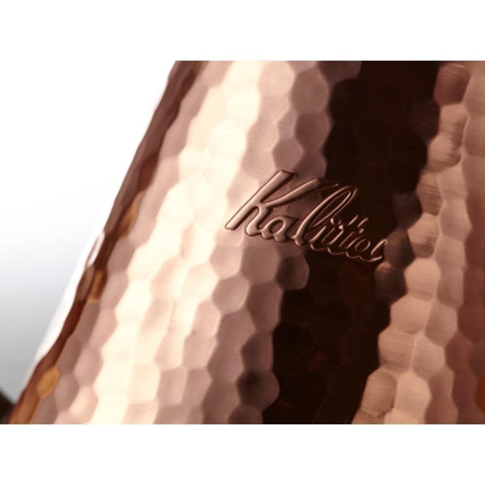 700ml Kalita Copper Gooseneck Kettle with wooden handle, supports smooth hand-drip control