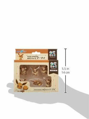 Ensky Pokemon Pocket Monster Nosechara Stacking Game Figure Eevee 6pcs Set - Other Anime Collectibles