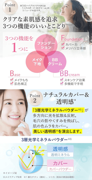 Exbote SPF 50+ CC Cream, Makeup Base, CC High Protect UV (14g)