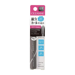 Cezanne Durable Curl Mascara 01 Black - 5.0G Long Fiber Double Comb Smudge - Resistant