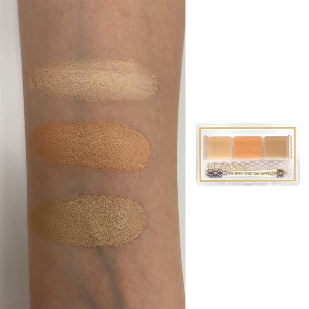 Cezanne High Cover Palette Concealer 4.5G Beige 3 Shades Double - End Brush