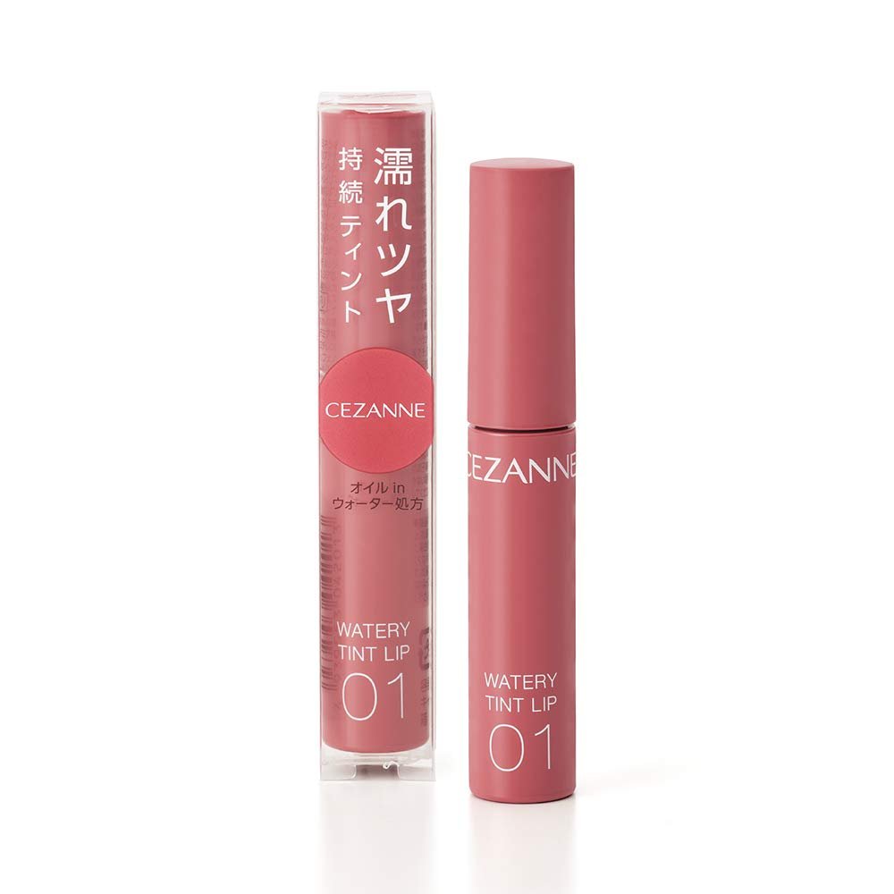 Cezanne Watery Lip Tint 01 Natural Pink - 4.0g Long Lasting Glossy Lipstick