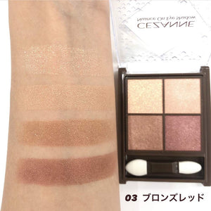 Cezanne Nuance 4 - Color Eye Shadow 03 Bronze Red with Double Tip Pearl 4g