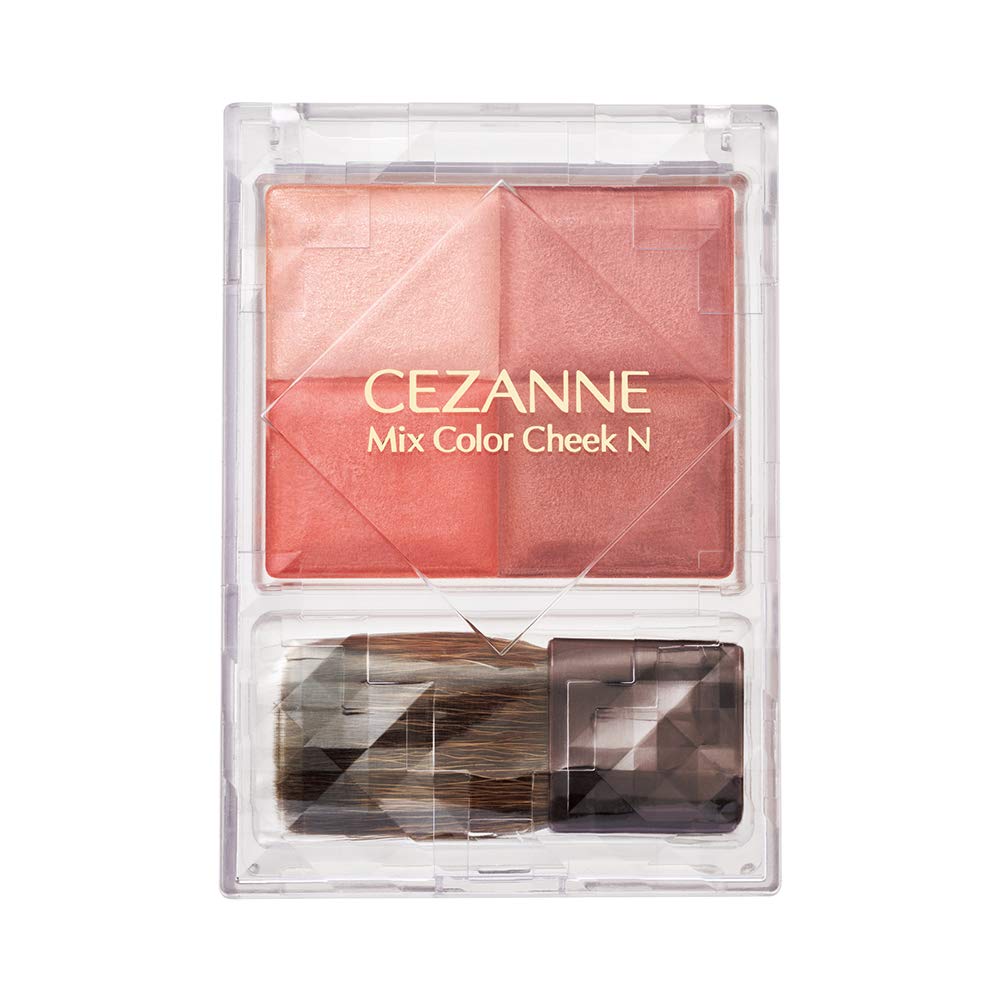 Cezanne Mixed Color Cheek in Warm Rose 7.1G 4 Color Gradation with Brush Glam