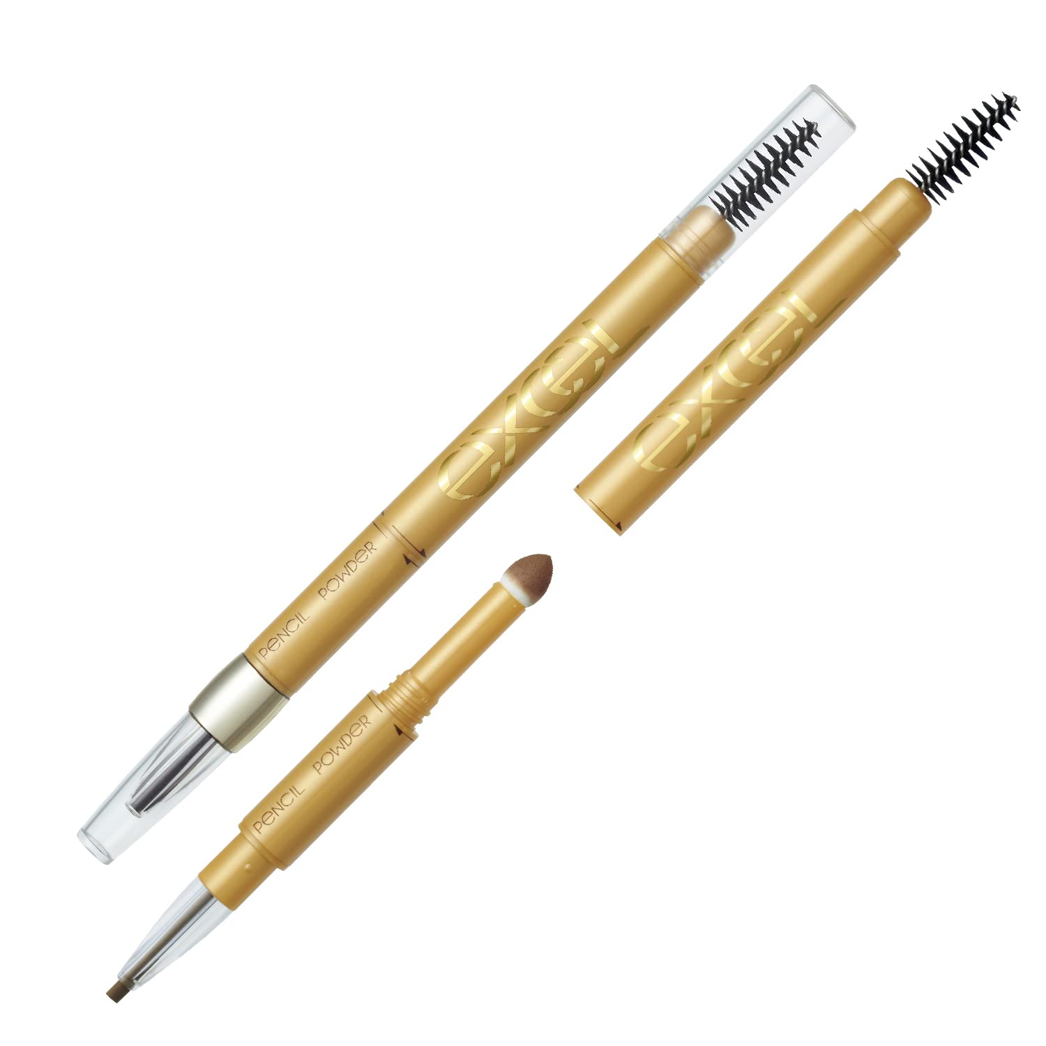 Excel Powder & Pencil Eyebrow EX PD08 (Honey Brown) 3 - in - 1 - Japanese Eyebrow