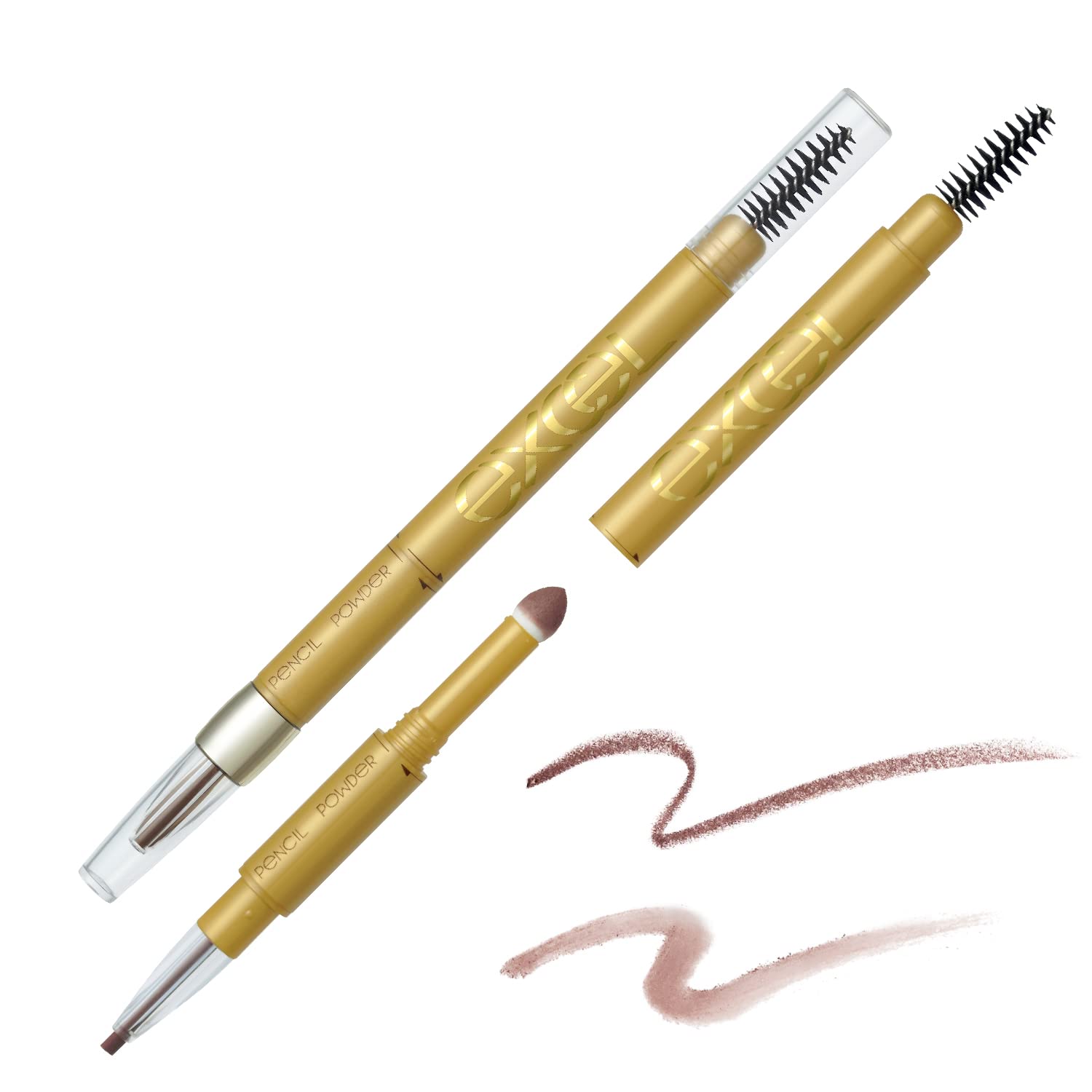 Excel Powder & Pencil Eyebrow EX PD14 (Mauve Brown) 3 - in - 1 - Japanese Eyebrow