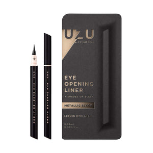 Uzu Flowfushi Hypoallergenic Liquid Eyeliner Metallic Black Shade Hot Water Off