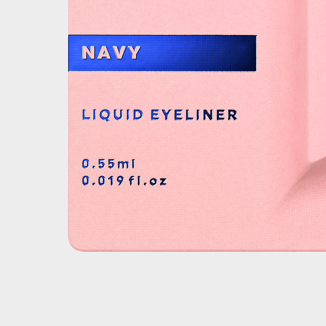 Uzu Eye Opening Liner - Flowfushi Navy Liquid Eyeliner Alcohol - Free Hypoallergenic 0.55ml