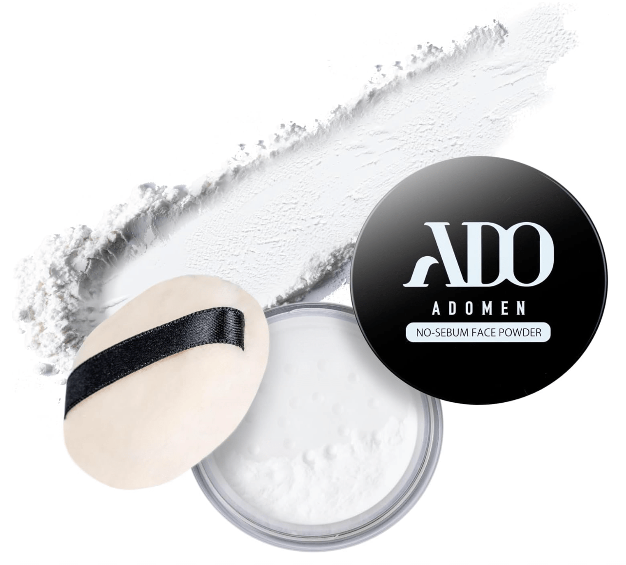 ADOMEN Men's Face Powder, Skin Retention for Long Times, Prevents Glitter, White