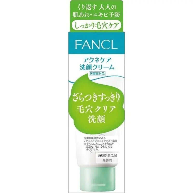 Fancl Acne Care Washing Cream 90g - Medicated Facial Cleanser For Acne - Prone Skin