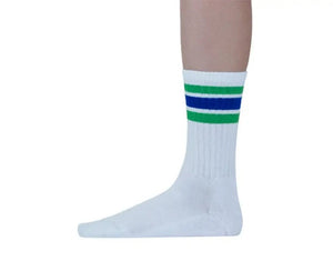Close-up of Familymart Official Socks: Classic Line (White), 25-28cm, featuring printed logo for authentic style