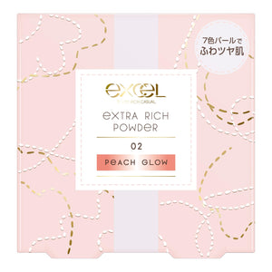 Excel Extra Rich Peach Glow Face Powder with 7 Color Pearl for Glossy Skin