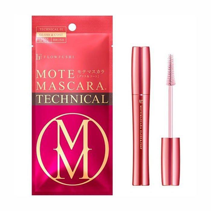 Flowfushi Mote Mascara 7g - Clear Black Gloss and Coat - Japanese Eyelash Enhancer