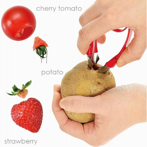 Lightweight Shimomura Tomato Stem Remover, Japanese design for everyday cooking convenience