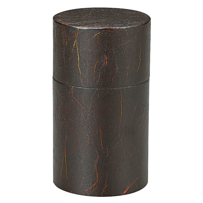 Isuke Wooden Tea Caddy Lacquered Washi Paper Canister 150g, featuring handcrafted wood and lacquer finish, ideal for tea storage.