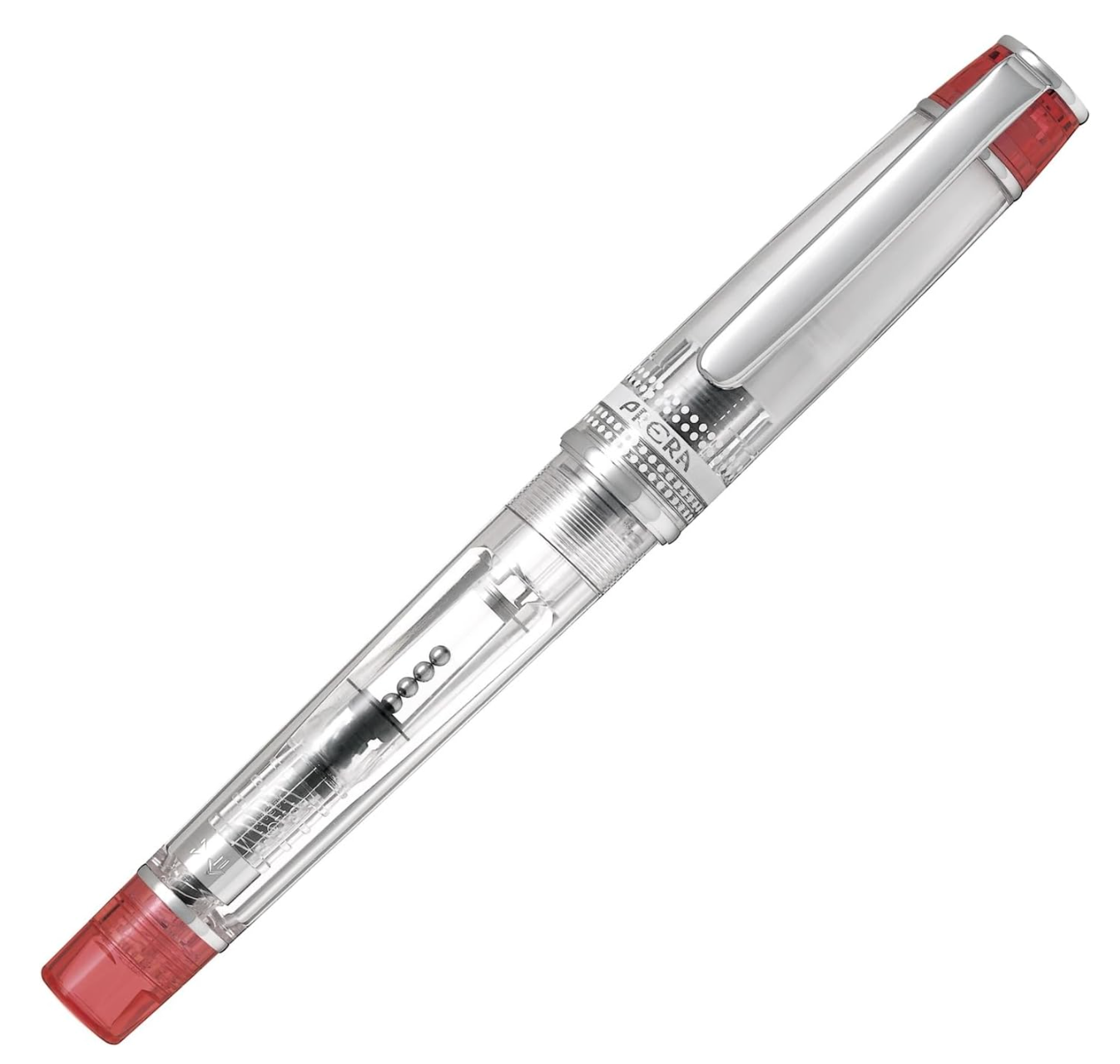 Pilot Prera in Transparent Red, compact snap cap posted, ideal for on-the-go writing comfort