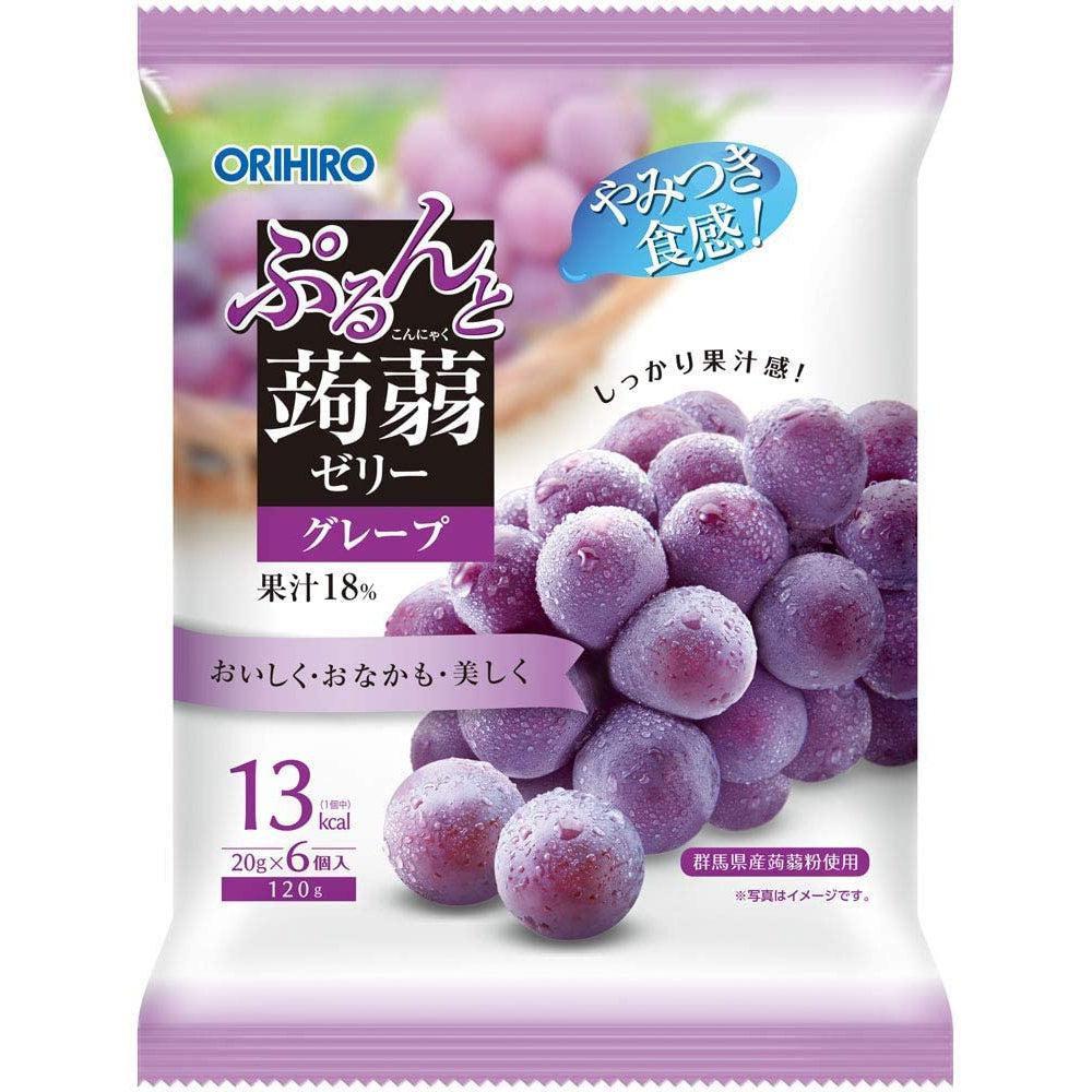 Orihiro Konjac Jelly Snack Grape Flavor 120g, chewy and fruity, ideal for light snacking