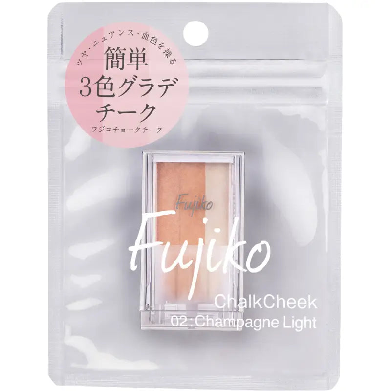 Fujiko Chalk Cheek Blush & Highlight Stick 7.1g 02 ChamPagne Light - Japanese Blusher Skincare