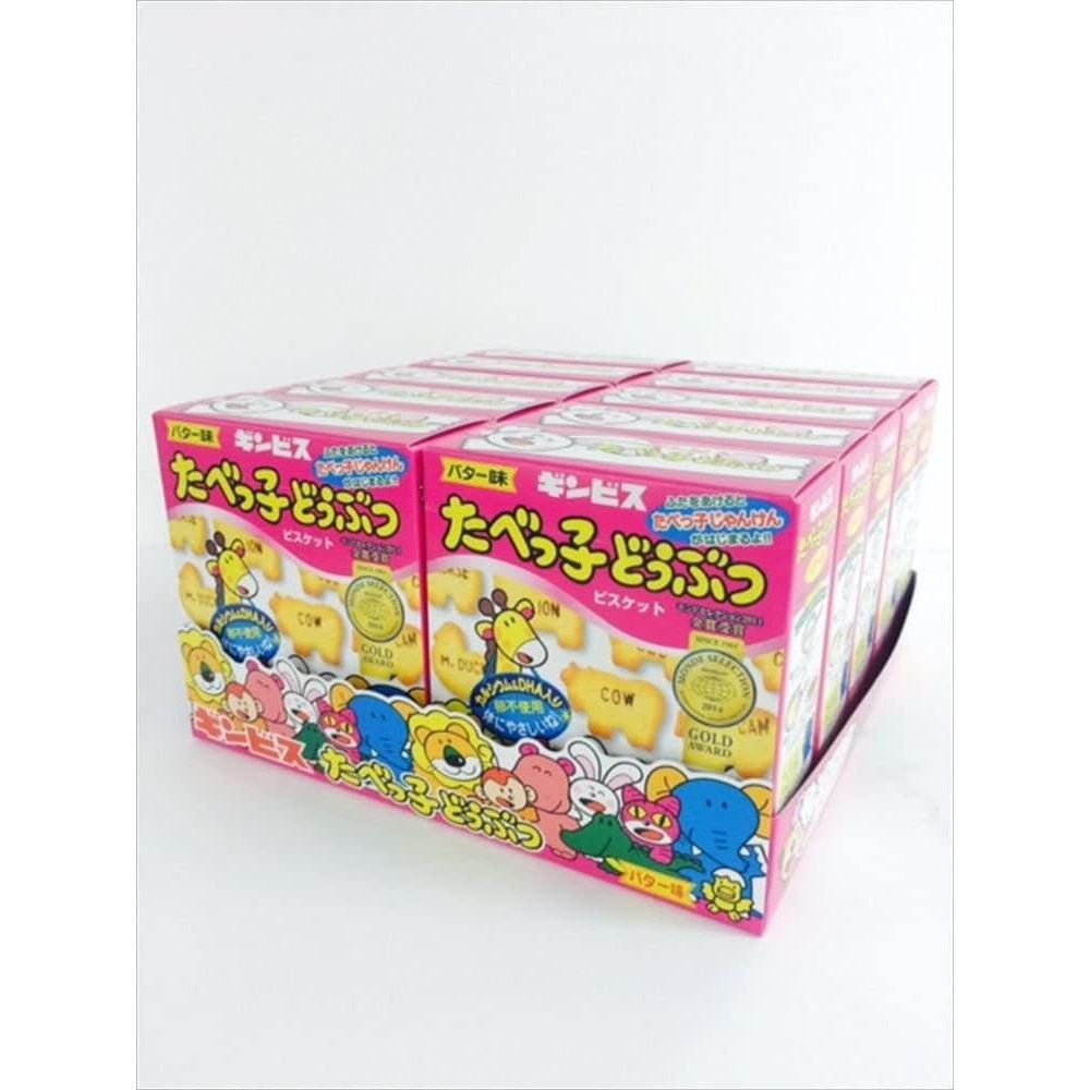 Ginbis Tabekko Dobutsu Animal Shaped Biscuits 63g (Pack of 10)