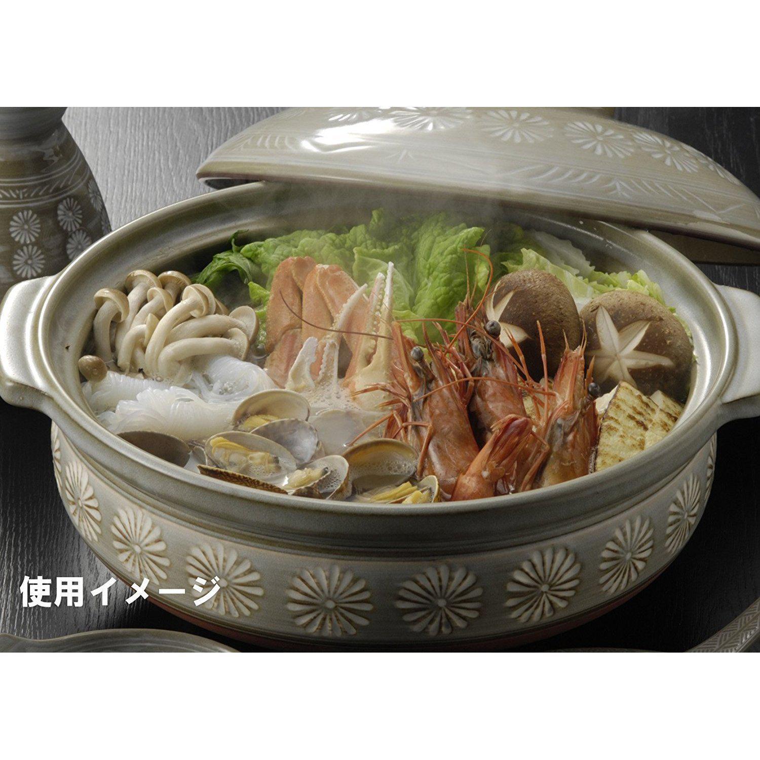 Ginpo Hanamishima Donabe Casserole Earthen Pot IH Compatible nº7