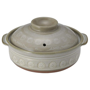 Ginpo Hanamishima Donabe Casserole Earthen Pot IH Compatible nº7