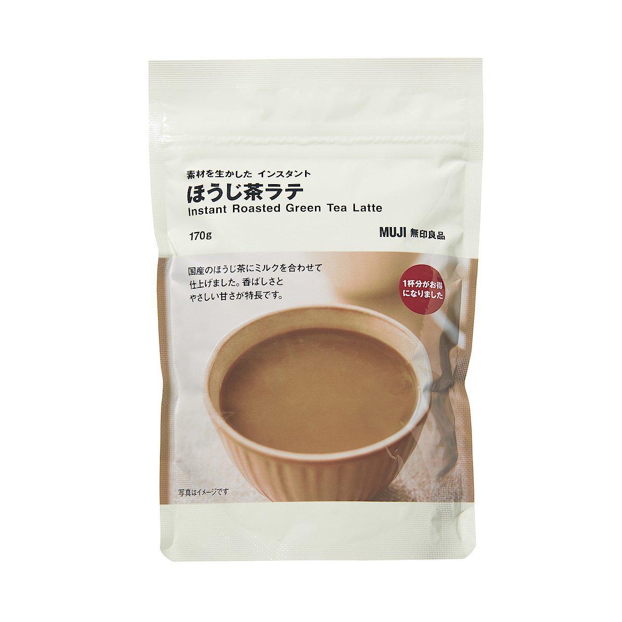 Muji Instant Hojicha Roasted Green Tea Latte Powdered Drink, 170g, roasted tea flavor, ideal for relaxing beverages