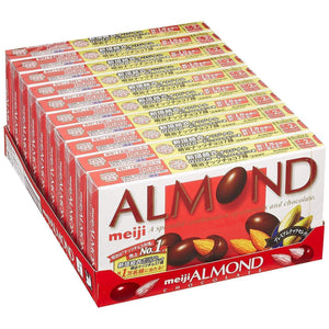 Meiji Almond Chocolate Snack (Pack of 10), 88g boxes, premium roasted almonds, ideal for indulgent snacking