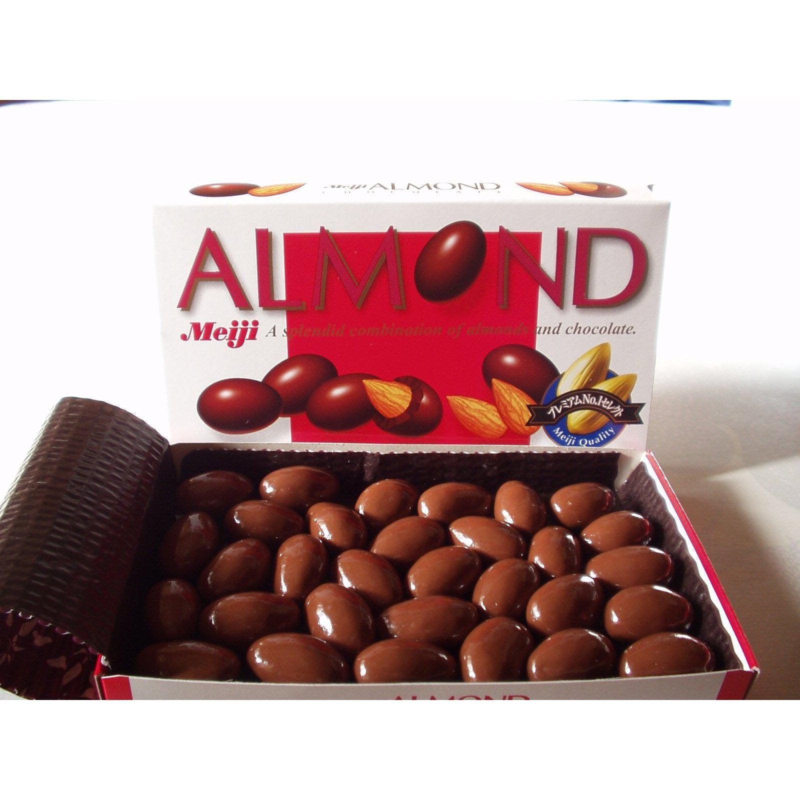 88g Meiji Almond Chocolate Snack (Pack of 10), milk chocolate coating, designed for sharing with family