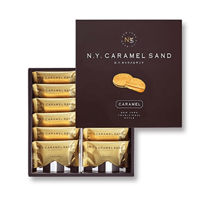 N.Y. Caramel Sand Cookies, 12 pcs, creamy caramel filling, ideal for refined snacking