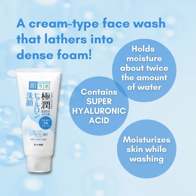 Hada Labo Gokujyun Hyaluronic Acid Foaming Cleanser 100g - Face wash
