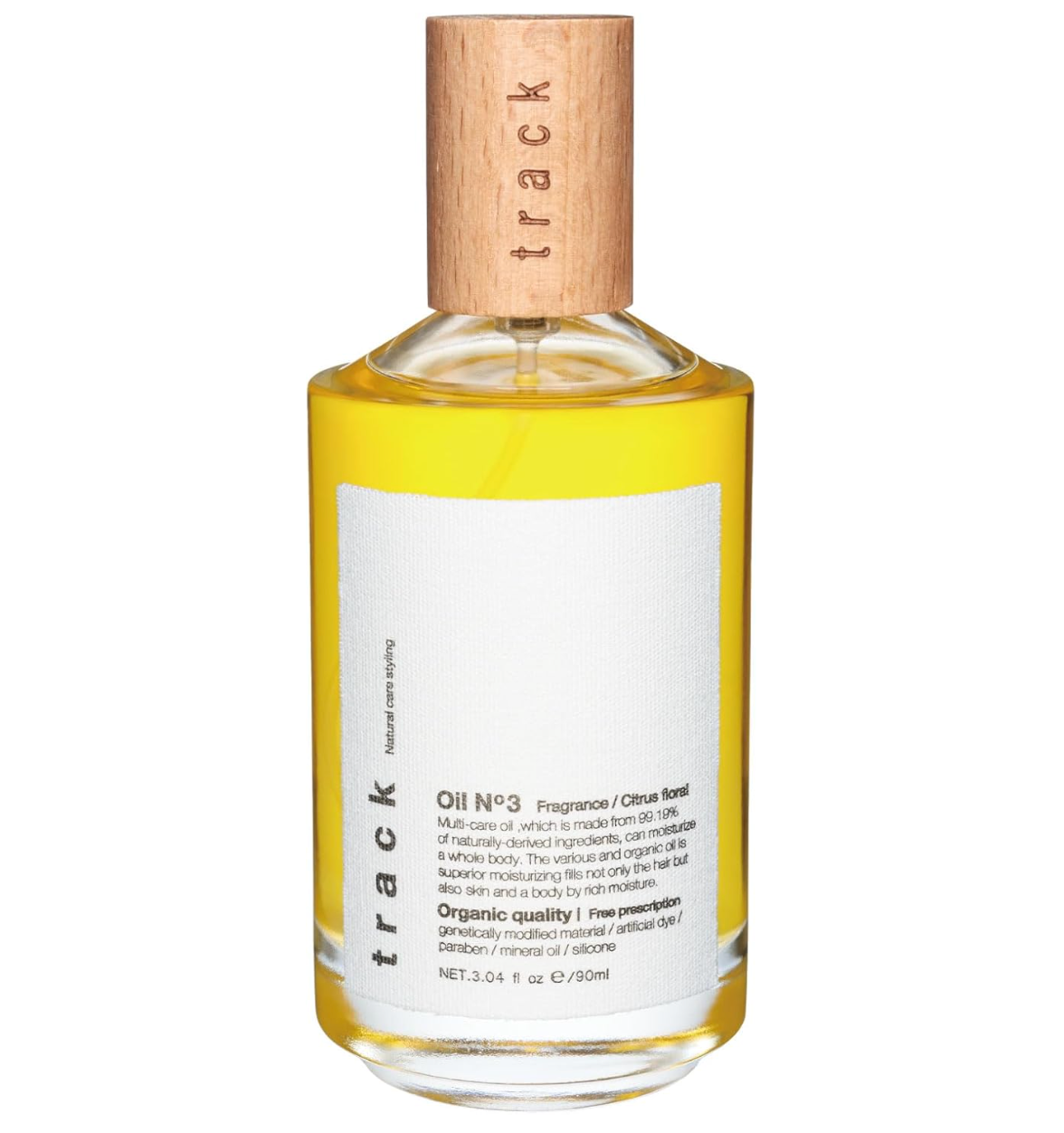 Track Oil No.3 Push Type 90ml, citrus floral scent, ideal for hair hydration