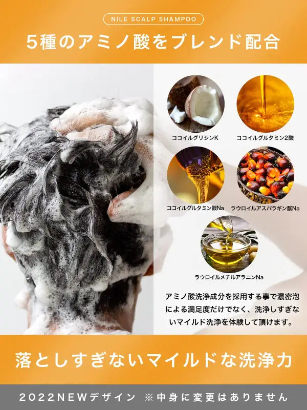 300ml Nile Dense Foam Scalp Shampoo Men's La France Fragrance with plant extracts, offering scalp nourishment