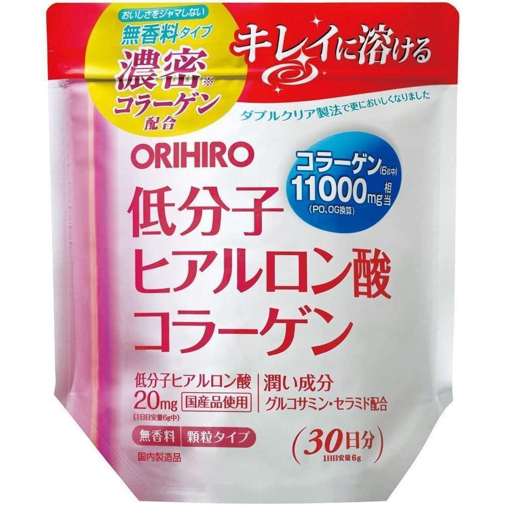 Orihiro Hyaluronic Acid Collagen Powder, 180g, collagen peptides, ideal for daily hydration support