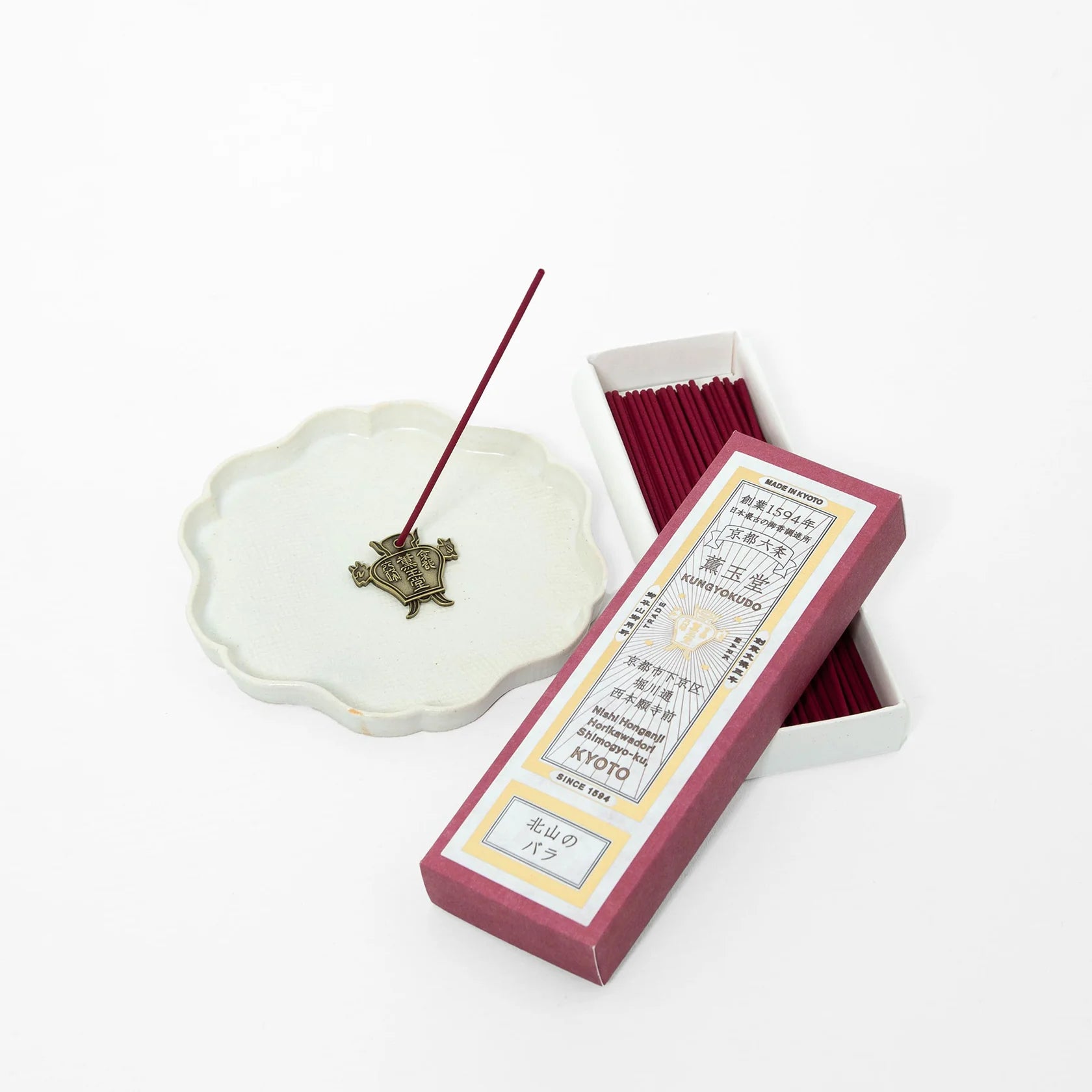Kungyokudo Japanese Incense Kitayama Rose in 60 Sticks, elegant packaging, perfect for gifting
