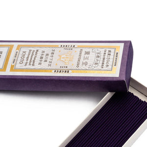Close-up of Kungyokudo Japanese Incense Sakaimachi 101, 60 Sticks, featuring sleek packaging for gifting