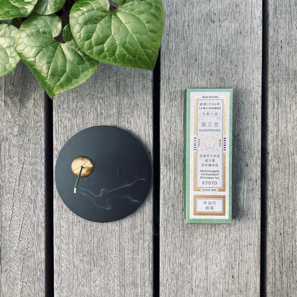 Kungyokudo Japanese Incense Uji Matcha Green Tea in 60 Sticks, elegant packaging, perfect for gifting