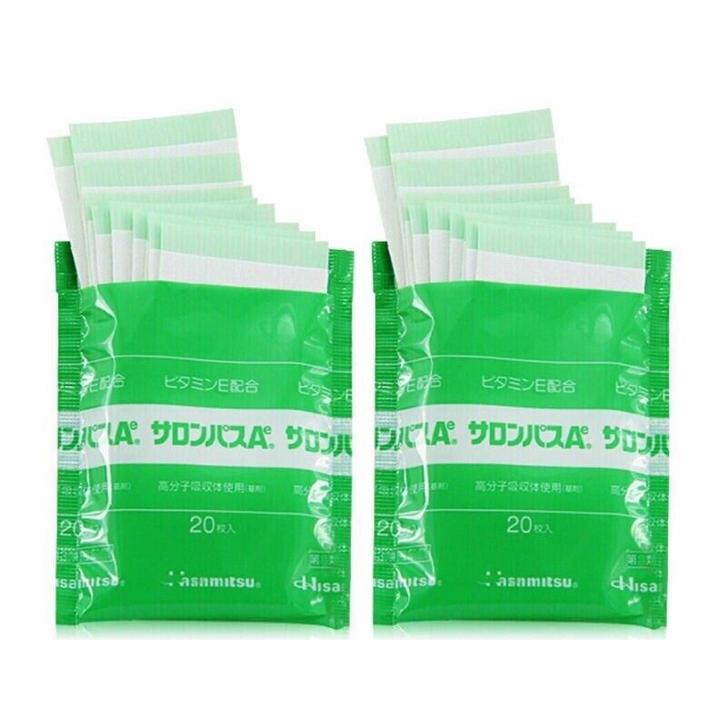 140 Sheets Hisamitsu Salonpas AE Pain Relief Patches with polymer absorbent, offering irritation-free use