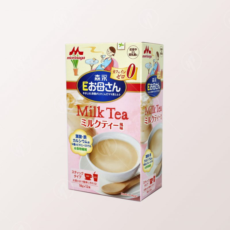 12 Servings Morinaga Eokasan Pregnancy Supplement Milk Tea Flavor with vitamin-rich mix, offering digestive comfort for nursing