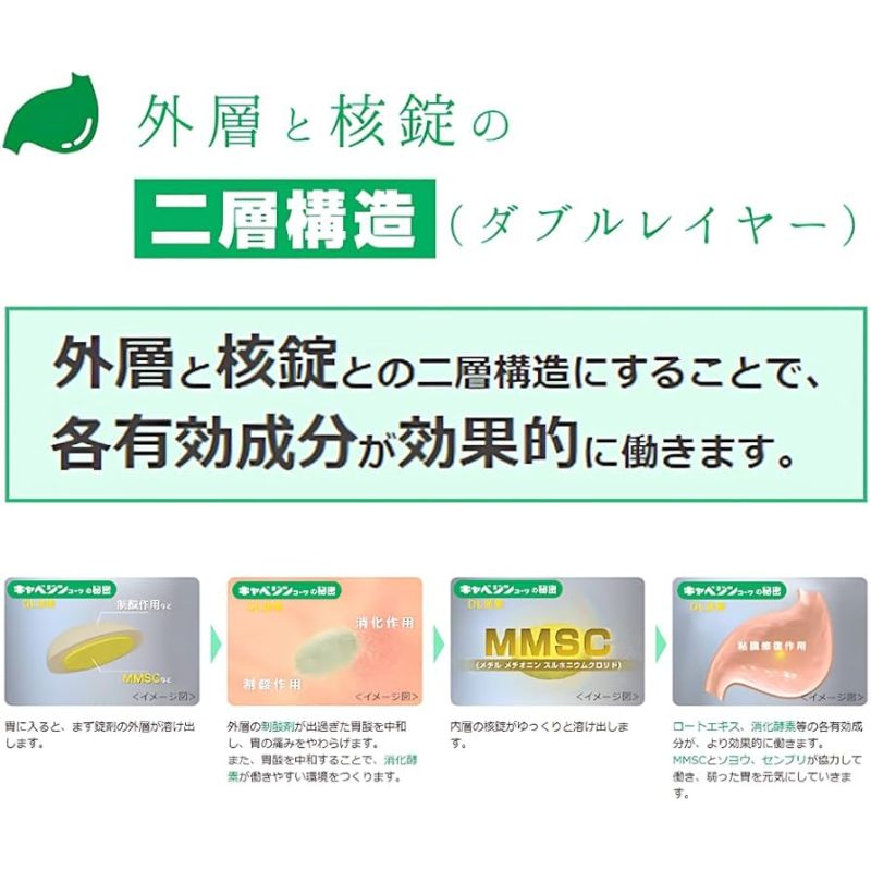 300 Tablets Kowa Kyabejin Alpha with antacids, offering comfort for all ages