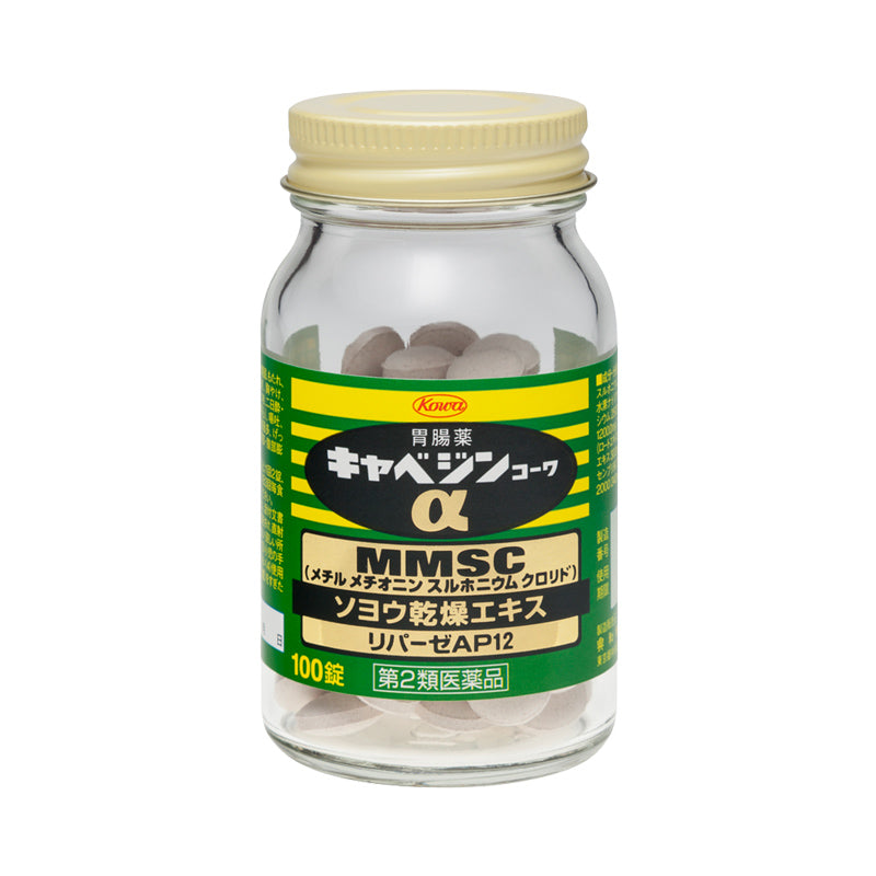 Close-up of Kowa Kyabejin Alpha, 300 Tablets, featuring enzymes for digestion