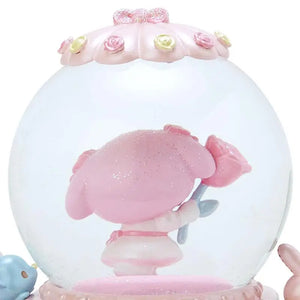 Compact Sanrio My Melody Snow Globe M with LED illumination, offering joyful ambiance for enthusiasts