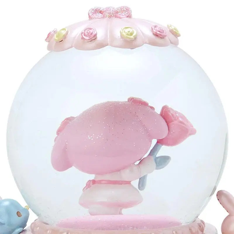 Compact Sanrio My Melody Snow Globe M with LED illumination, offering joyful ambiance for enthusiasts