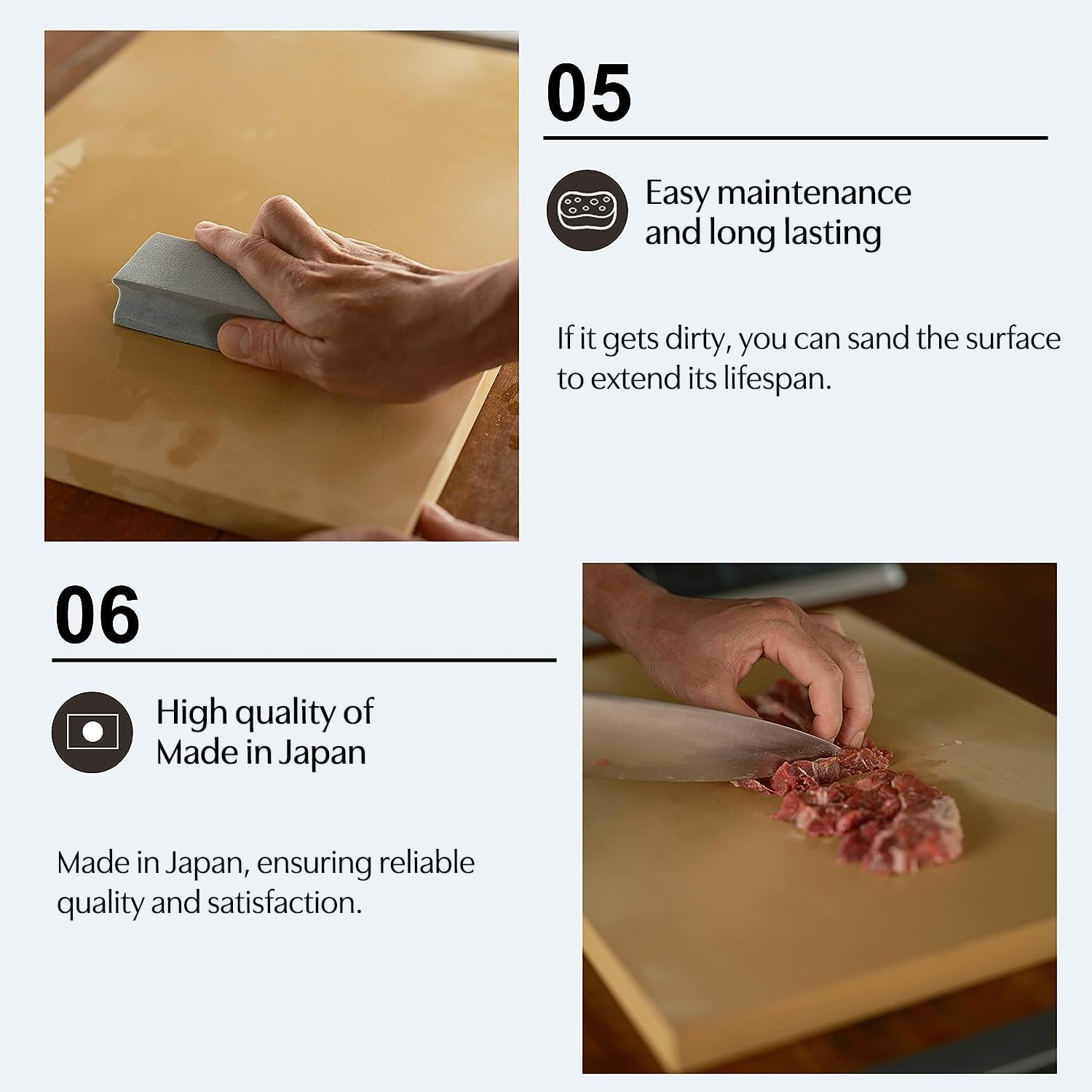 Asahi Cookin' Cut Japan Rubber Cutting Board in 380x210x13mm, quick-drying design,