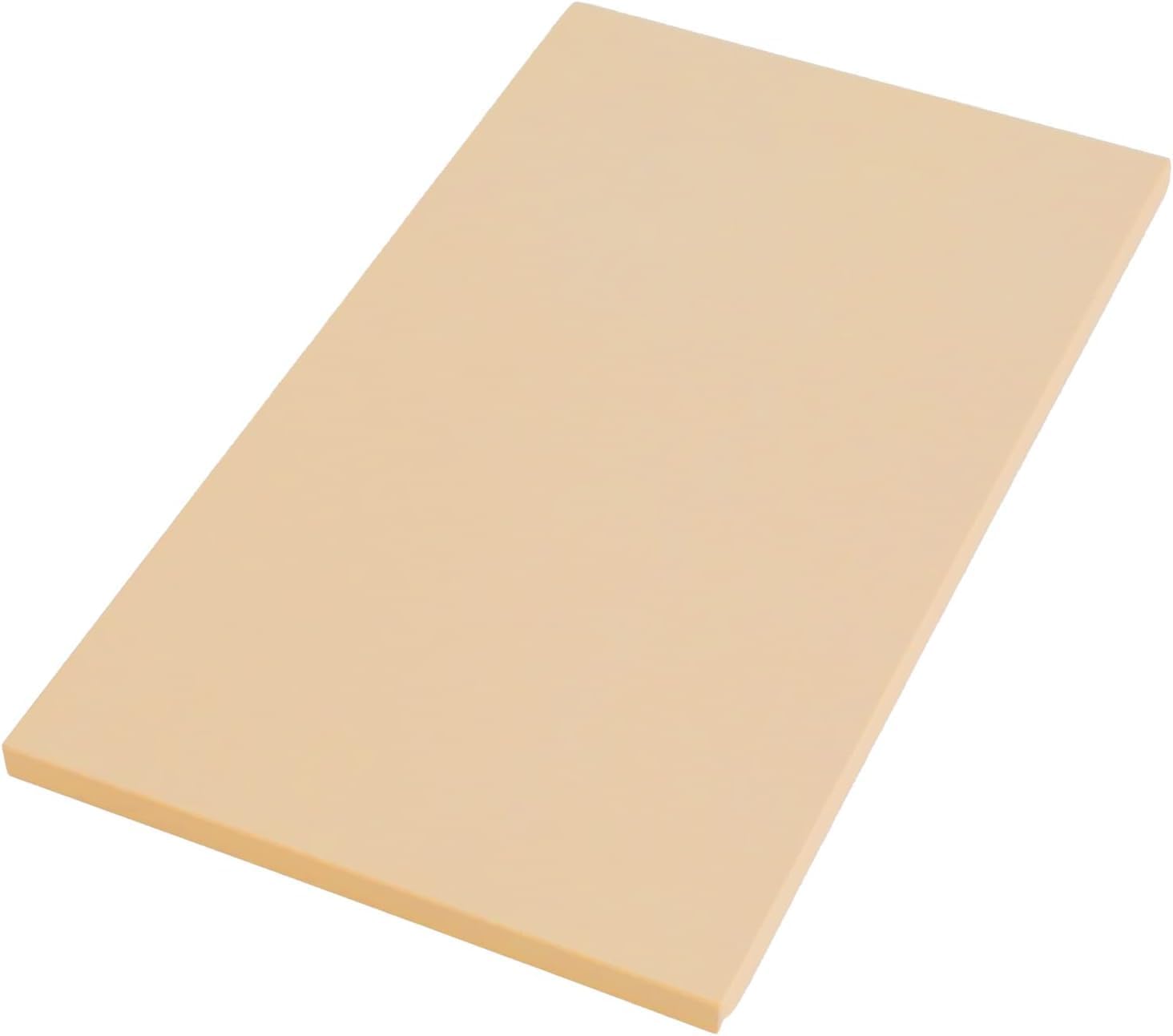 Close-up of Asahi Cookin' Cut Rubber Cutting Board, 420x250x13mm, featuring synthetic rubber for hygienic chopping