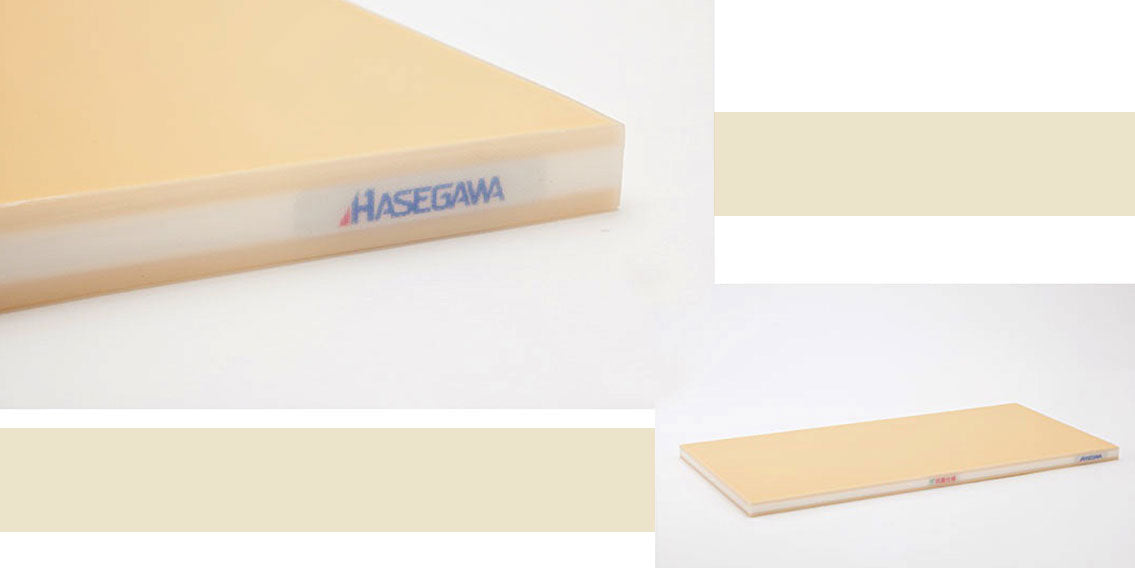 Close-up of Hasegawa Wood Core Soft Rubber Light-Weight Cutting Board, 700x350mm - 25mm, featuring wood-core for durability